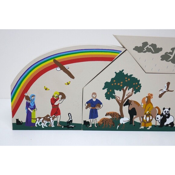 Cat's Meow 3 Piece Hand Painted Noahs Ark Rainbow - Picture 2 of 11